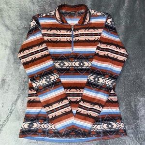 Eddie Bauer Women’s Quest Fleece 1/4-Zip
Small
Coral/Blue Aztec Print